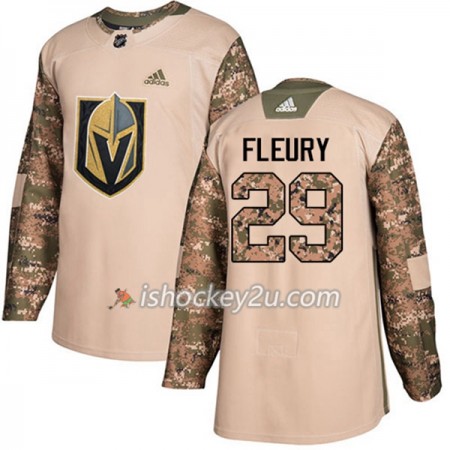 Mænd NHL Vegas Golden Knights Trøje Marc-Andre Fleury 29 Adidas 2017-2018 Camo Veterans Day Practice Authentic